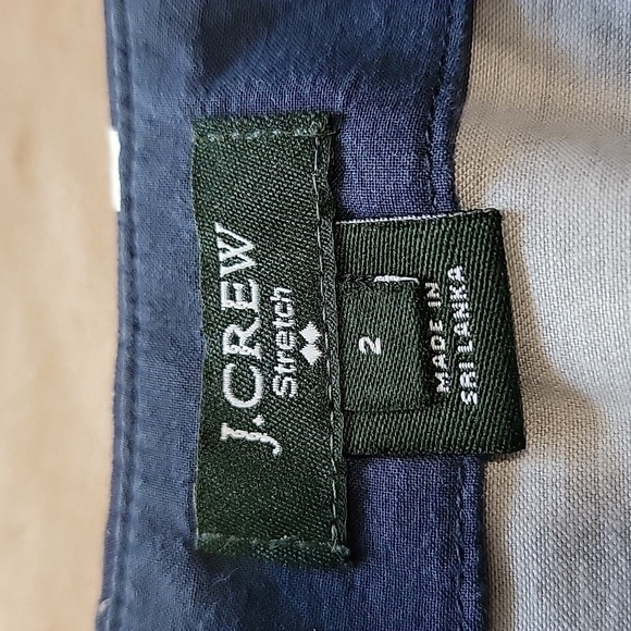 J. Crew Size 2 Stretch Nautical Navy Blue w/ Distressed White Anchor Print Skirt - Picture 7 of 10